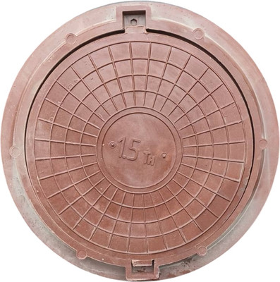 Люк канализационный ПрестиЖ Полимерно-песчаный ЛО нагрузка 1.5тн (красный)