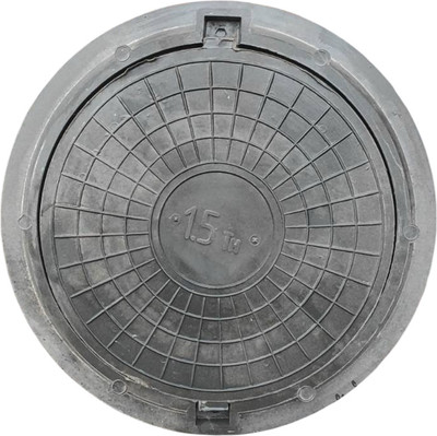 Люк канализационный ПрестиЖ Полимерно-песчаный ЛО нагрузка 1.5тн (черный)