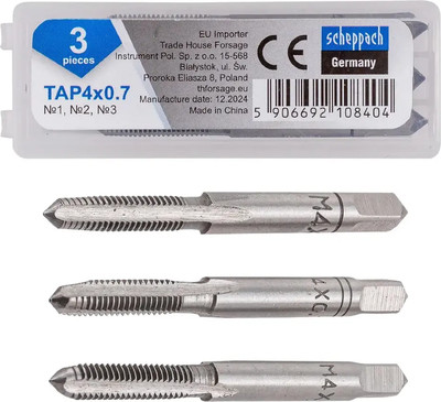 Набор метчиков Scheppach Sch-TAP4x0.7 (65175), (3шт)