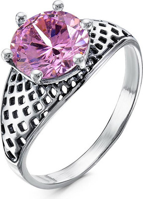 Кольцо Wolves Нежный поцелуй Серебрение 1644 (р.20, камень розовый)