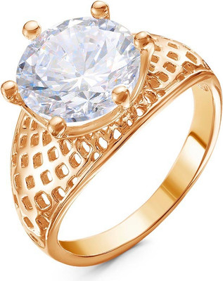 Кольцо Wolves Нежный поцелуй Позолота 1649 (р.18.5, камень белый)