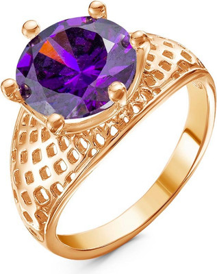 Кольцо Wolves Нежный поцелуй Позолота 1653 (р.20, камень фиолетовый)