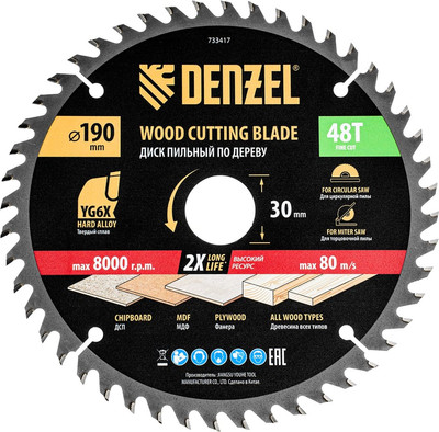 Пильный диск Denzel 733417