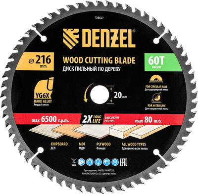 Пильный диск Denzel 733527