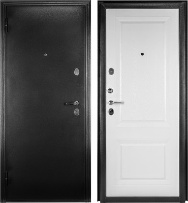 Входная дверь Guard Классика MG60 97х205 левая (черное серебро/белый ясень)
