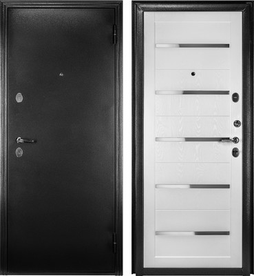 Входная дверь Guard Царга MG60 87х205 правая (черное серебро/белый ясень)