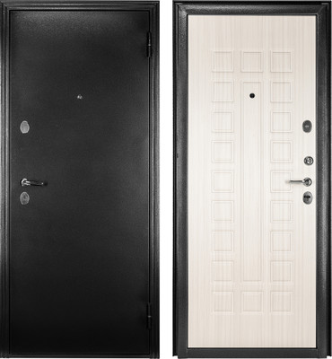 Входная дверь Guard MG60 МДФ 97х205 правая (черное серебро/белый ясень)