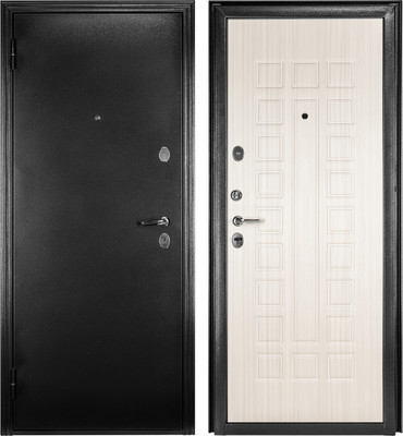 Входная дверь Guard MG60 МДФ 87х205 левая (черное серебро/белый ясень)