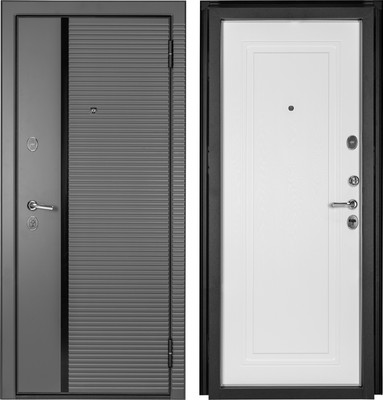 Входная дверь Guard MG60 МДФ/МДФ 87х205 правая (серый/белый ясень)