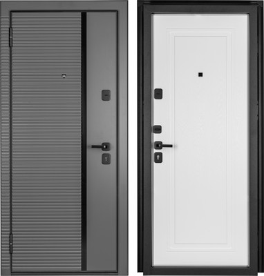 Входная дверь Guard MG75 МДФ/МДФ 87х205 левая (серый/белый ясень)