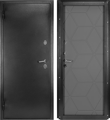 Входная дверь Guard Термо MG75 87х205 левая (черное серебро/серый)