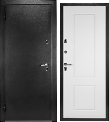 Входная дверь Guard Термо MG109 96x205 левая (черное серебро/белый ясень)