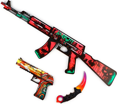 Набор игрушечного оружия Sima-Land Яркий. Автомат, пистолет, керамбит / 9911034