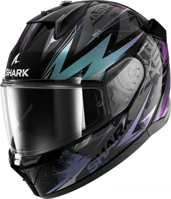 Мотошлем Shark Helmets D-SKWAL 3 Blast-R / HE0920E-KGX-L (р.L, черный/зеленый/блестящий)
