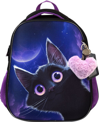 Школьный рюкзак Schoolformat Ergonomic Light 2 Игривый космокотик / РЮКЖКМБ2-ИКК (черный)
