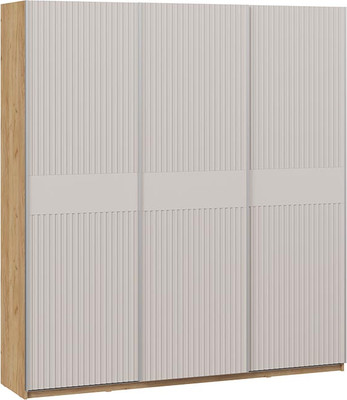 Шкаф-купе ТриЯ Оскар Хилтон Т2 2100 / 271119 (ручка серебро/дуб крафт золотой/кашемир сатин)