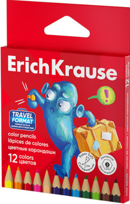 Набор цветных карандашей Erich Krause Jolly Friends Мини / 62930 (12цв)