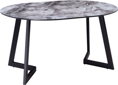 Обеденный стол Woodville Алингсос / 462115 (мрамор серый/черная шагрень)