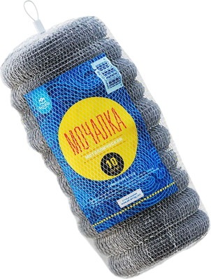 Набор губок для мытья посуды АкваМаг Эконом металлические (10шт)