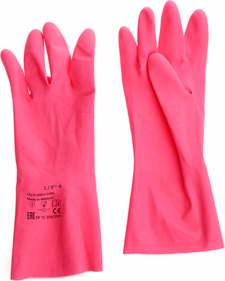 Перчатки хозяйственные HQ Profiline Латексные многоразовые / 73585 (L, красный)