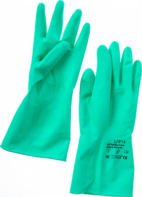 Перчатки хозяйственные HQ Profiline Латексные многоразовые / 73586 (L, зеленый)