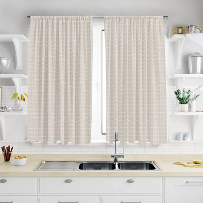 Комплект штор Домашняя мода Сардиния Клетка (2шт, 148x160)