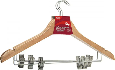 Набор деревянных вешалок-плечиков HomeQueen 74894 (3шт)