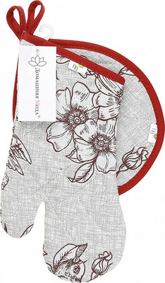 Набор прихваток Домашняя мода Парадиз Варежка 15х30 + Капелька 20х25 (2шт)