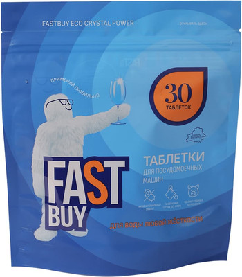 Таблетки для посудомоечных машин FASTBUY ECO Crystal Power DishTabs (30шт)