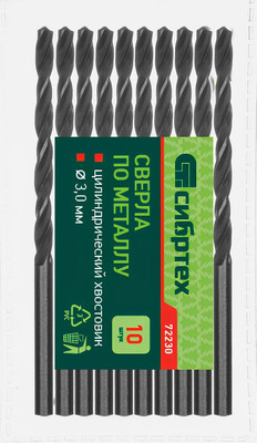 Набор сверл СибрТех по металлу 72230 (10 шт)