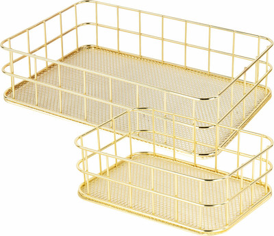 Органайзер для косметики Monte Vita Корзинка / 272483 (2шт, золото)