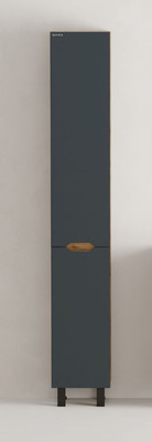 Шкаф-пенал для ванной Onika Айленд 30 / 403084 (графит/дуб крафт золотой)