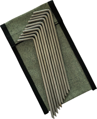 Набор колышков для палатки СИБТЕРМО Нержавейка в чехле / 01410302 (10шт)