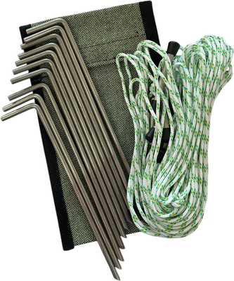 Набор колышков для палатки СИБТЕРМО Нержавейка в чехле + растяжки 4шт / 01410303