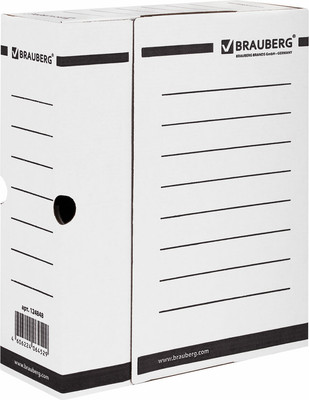 Коробка архивная Brauberg 124848 (белый)