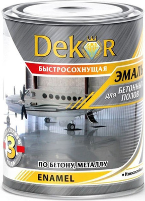 Эмаль Dekor Алкидно-уретановая для бетонных полов (2.6кг, красно-коричневый)