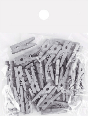 Набор прищепок декоративных Darvish DV-H-1723A (36шт, серебристый)