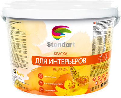 Краска Dekor ВД-АК 216 Standart для интерьера (6кг, белый)