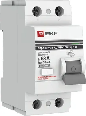 Устройство защитного отключения EKF PROxima elcb-2-63-30-e-a-pro