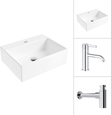 Умывальник со смесителем Lauter 21344 + Velvet 21СК696С с сифоном 21635CH (хром)