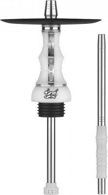 Шахта для кальяна Alpha Hookah Beat White Silver (силиконовый шланг, мундштук, диффузор)