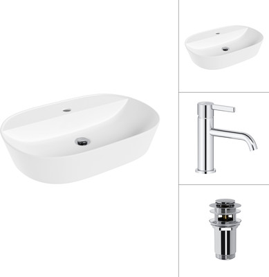 Умывальник со смесителем Lauter 21460-60 + Velvet 21СК696С с донным клапаном 21190CH (хром)