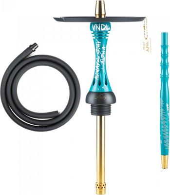 Шахта для кальяна Alpha Hookah Model X SS Vandal Azure (силиконовый шланг, мундштук, диффузор)