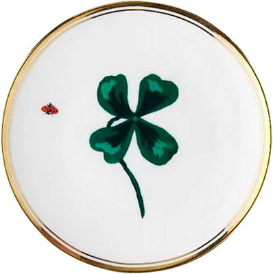 Тарелка закусочная (десертная) Bitossi La Tavola Scomposta / FTB00263 (большой клевер/божья коровка)