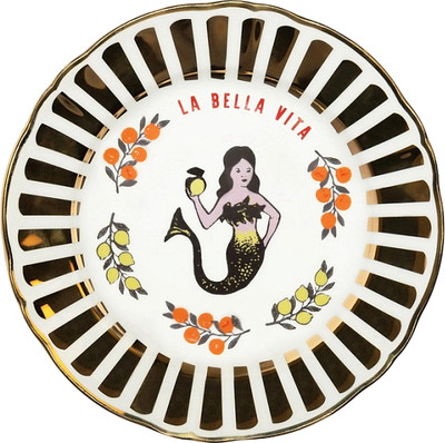 Тарелка столовая обеденная Bitossi Un Buon Ricordo / BEL02025 (русалка)