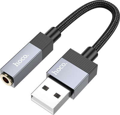 Кабель/переходник Hoco UPA32D USB на Jack 3.5 (черный)