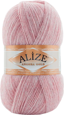 Пряжа для вязания Alize Angora Gold 20% шерсть, 80% акрил / 664 (550м, розовый меланж)