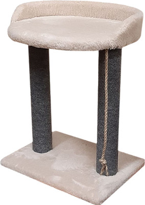 Лежанка-когтеточка Cat House С овальной полкой Лайт 0.55 (ковролин бежевый)