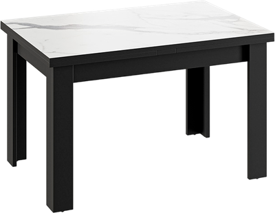 Обеденный стол ТриЯ Хьюстон тип 2 раздвижной (черный/белый мрамор)