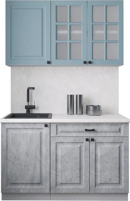 Кухонный гарнитур Interline Мила Деко 1.3А (керамика/океан/опал светлый)
